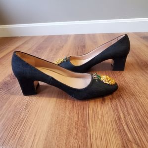 Zara Woman "Denim" block-heeled pumps/shoes 🍍